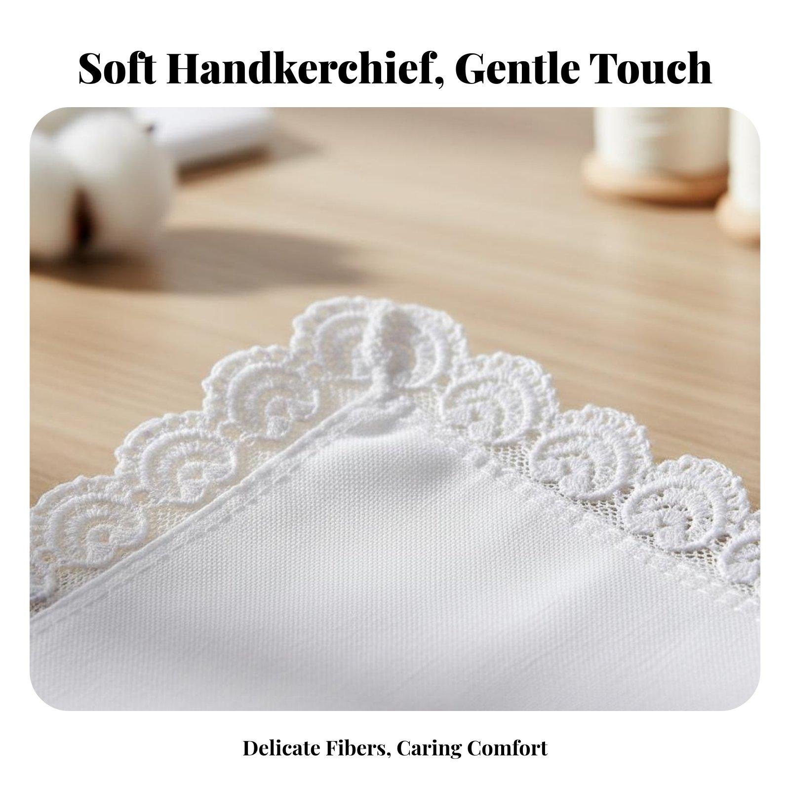 Monogrammed Handkerchief - ผ้าเช็ดหน้าลูกไม้ผ้าฝ้ายสำหรับผู้หญิง ผ้าเช็ดหน้าสีขาวสำหรับงานฝีมือ ปักลาย ปักชื่อ ของขวัญงานแต่งงาน ของขวัญเพื่อนเจ้าสาว