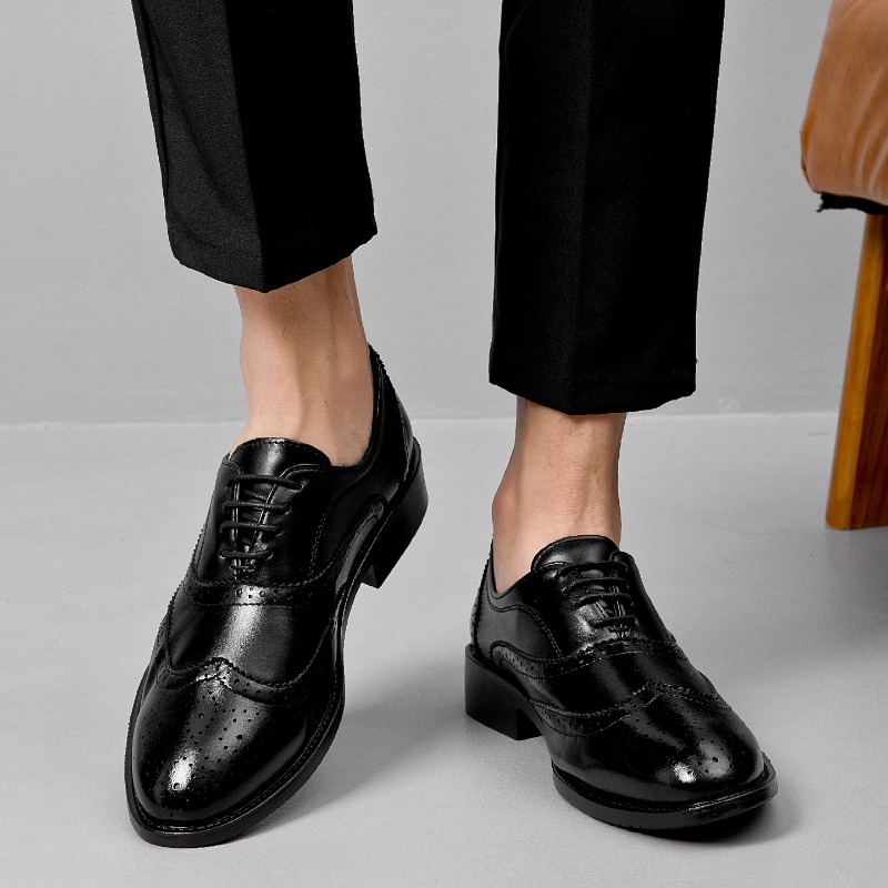Men Formal Wear For Summer - รองเท้าหนังทรงคลาสสิกสำหรับผู้ชาย สวมใส่สบาย ระบายอากาศได้ดี กันลื่น เหมาะสำหรับใส่ทำงาน แต่งกายทางการ