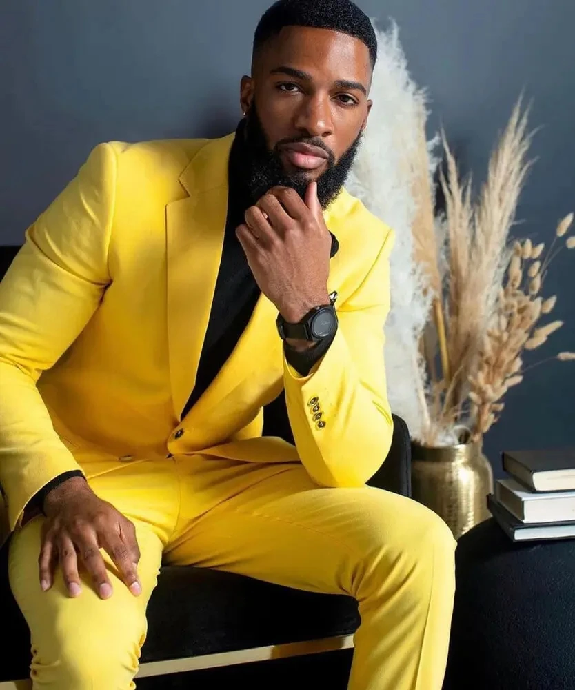 ชุดสูทผู้ชายสีเหลือง ทรงสลิมฟิ - Formal Wear For Men Yellow บทวิจารณ์และราคา