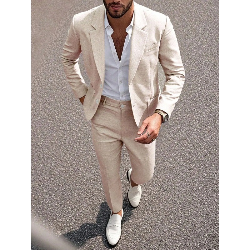 ชุดสูทและกางเกงสีพื้นสำหรับนัก - Large Men Formal Wear บทวิจารณ์และราคา
