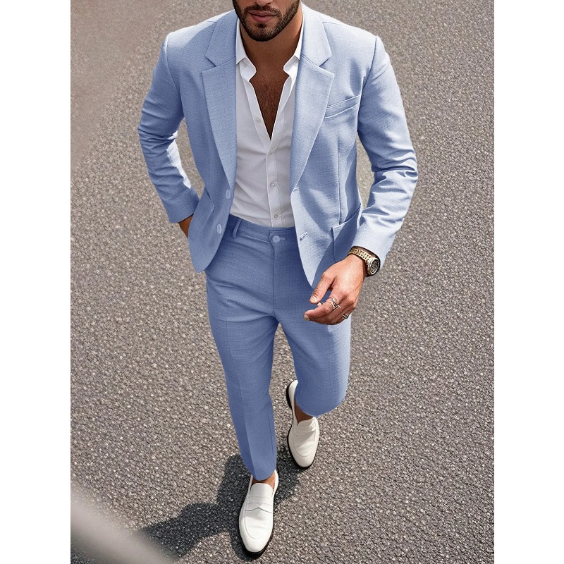 ชุดสูทและกางเกงสีพื้นสำหรับนัก - Large Men Formal Wear บทวิจารณ์และราคา