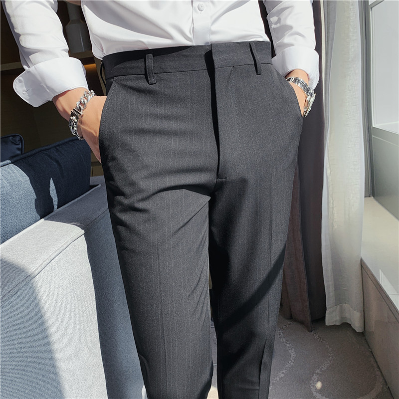 กางเกงสูทลายทางแฟชั่นใหม่ ไซส์ - Men Formal Wear For Summer บทวิจารณ์และราคา