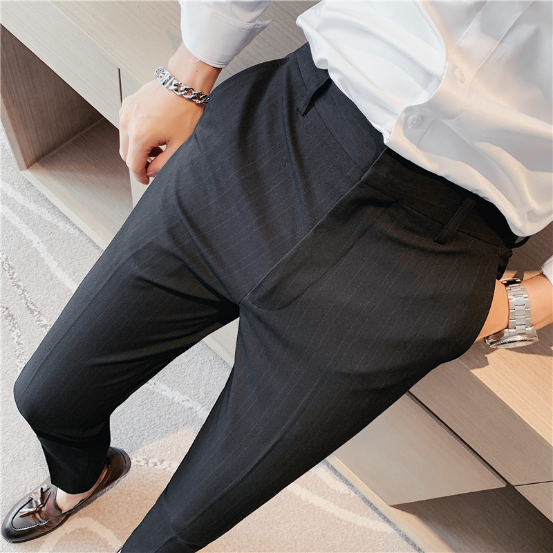 กางเกงสูทลายทางแฟชั่นใหม่ ไซส์ - Men Formal Wear For Summer บทวิจารณ์และราคา