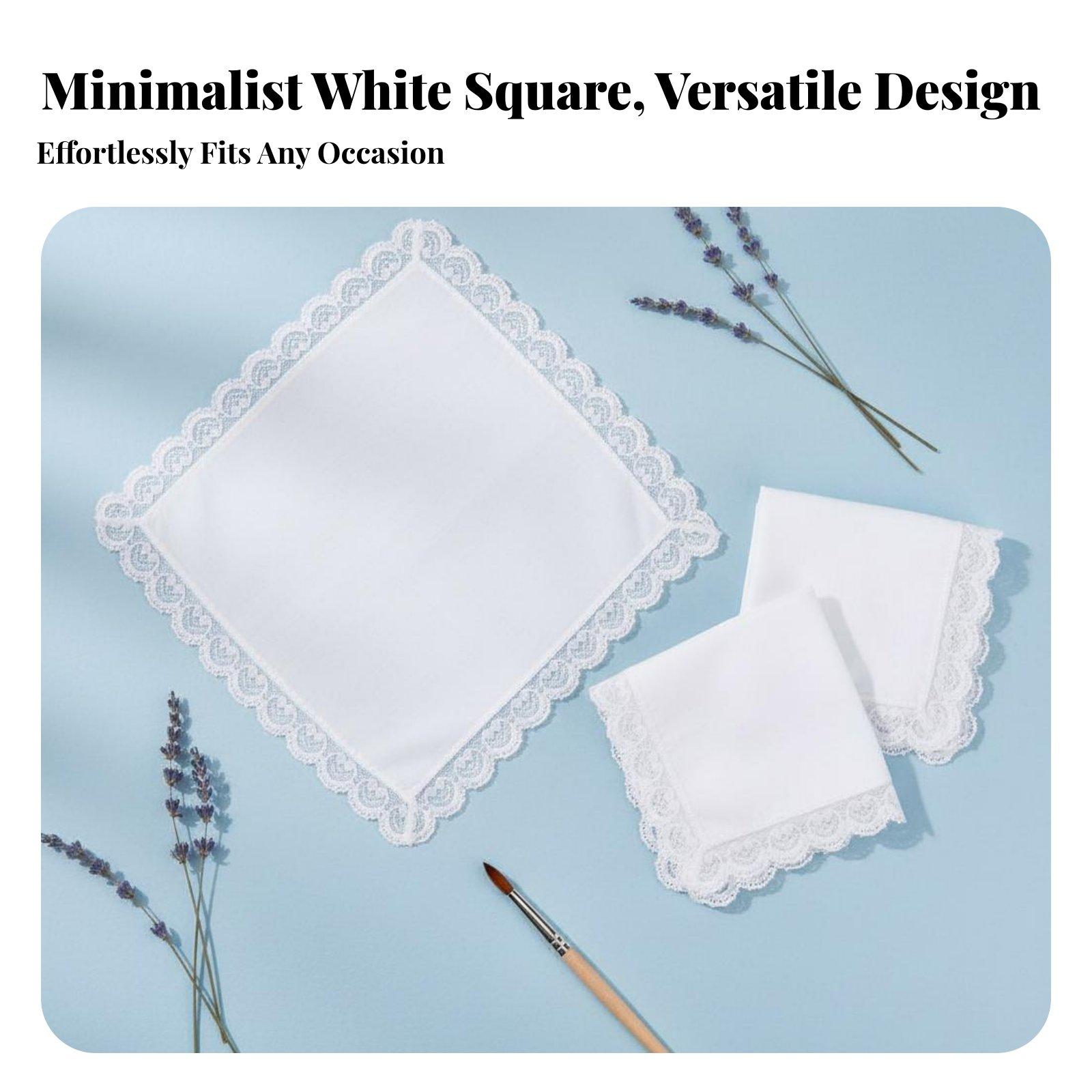 ผ้าเช็ดหน้าลูกไม้ผ้าฝ้ายสำหรับ - Monogrammed Handkerchief บทวิจารณ์และราคา