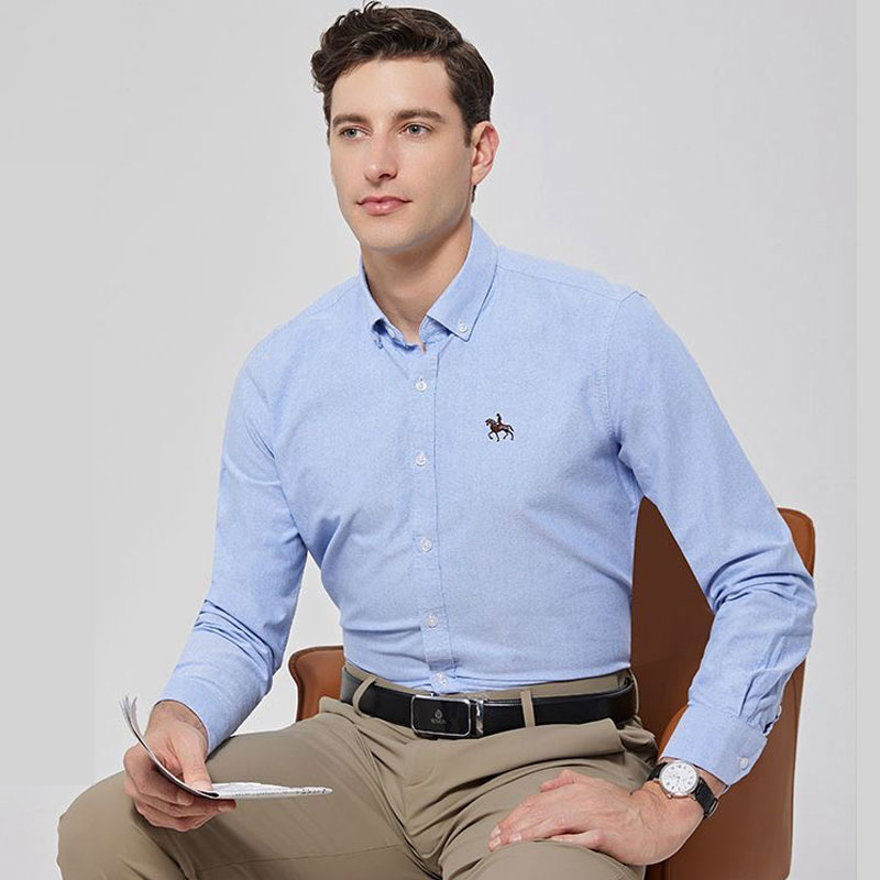 เสื้อเชิ้ตแขนยาวผ้าอ๊อกซ์ฟอร์ด - Large Men Formal Wear บทวิจารณ์และราคา